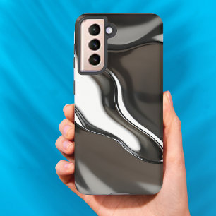 Coque Samsung Galaxy Flux Chrome Liquide Abstrait Metallic