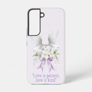 Coque Samsung Galaxy Foi Inspirationnelle Mauve Points Colombes Noeud F