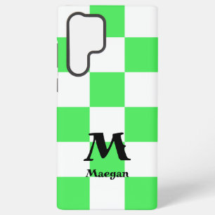 Coque Samsung Galaxy Fond à motif à carreaux verts