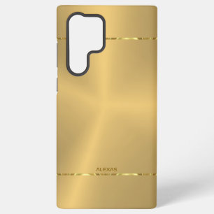 Coque Samsung Galaxy Fond métallisé or minimaliste Bande rayée brillant