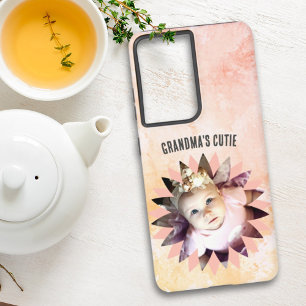 Coque Samsung Galaxy Forme de fleurs personnalisées Photo Pink Pastel A