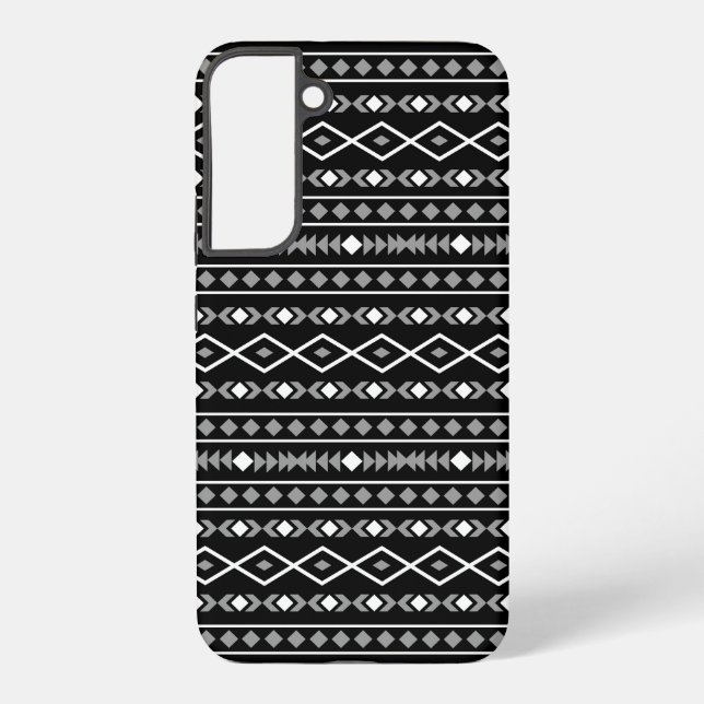 Coque Samsung Galaxy Formes Aztec Motif gris noir (Verso)