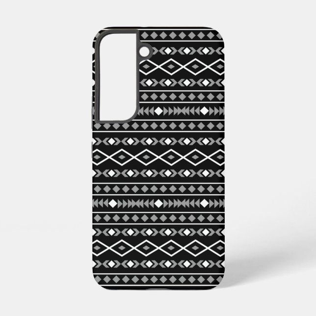 Coque Samsung Galaxy Formes Aztec Motif gris noir (Verso)