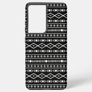 Coque Samsung Galaxy Formes aztèques Motif blanc gris noir