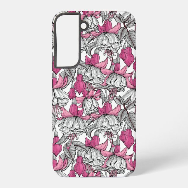 Coque Samsung Galaxy Fuchsia en blanc et rose (Verso)