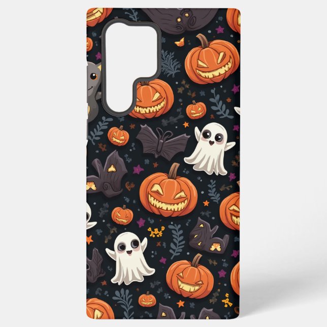 Coque Samsung Galaxy Galaxy S22 Ultra coque avec motif Halloween (Verso)
