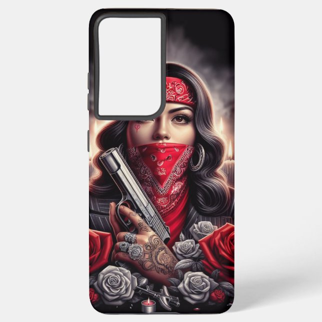 Coque Samsung Galaxy Gangster Girl Hip hop chicano art graphique (Verso)