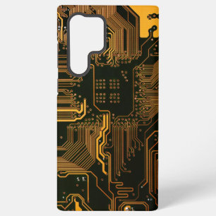 Coque Samsung Galaxy Geek Sortie carte circuit électronique orange PCB