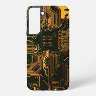 Coque Samsung Galaxy Geek Sortie carte circuit électronique orange PCB 