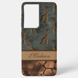 Coque Samsung Galaxy Giraffe Chic Nom de script Stylish Trendy Safari