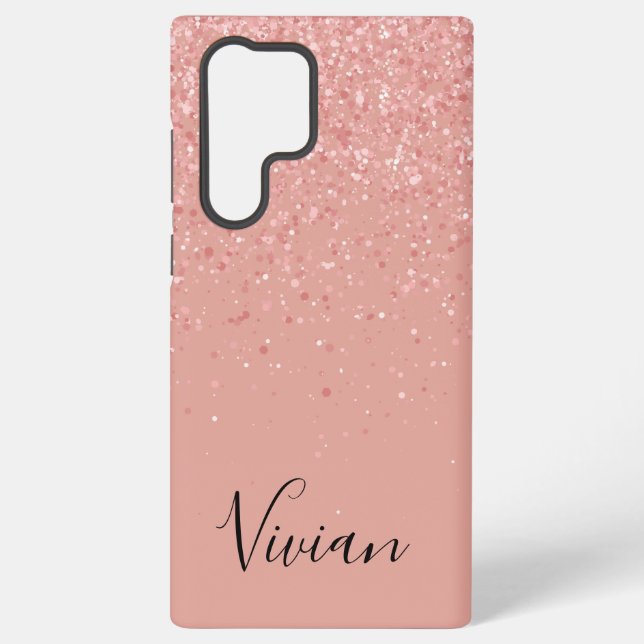 Coque Samsung Galaxy Glam à bille rose Parties scintillant personnalisé (Verso)