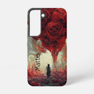 Coque Samsung Galaxy Goth Rose rouge Enfer plein