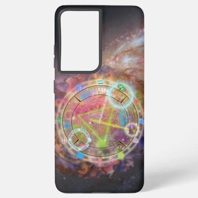 Coque Samsung Galaxy Graphique d'astrologie zodiaque (Verso)
