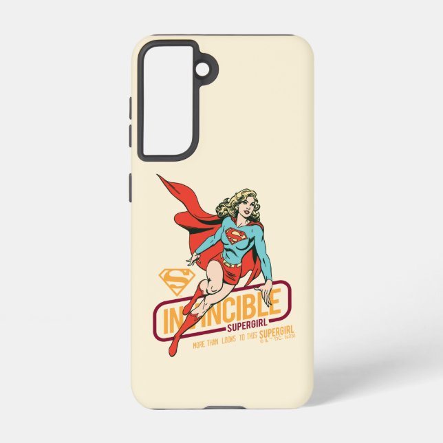 Coque Samsung Galaxy Graphique rétro-invincible Supergirl (Verso)