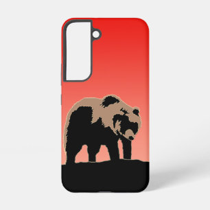 Coque Samsung Galaxy Grizzly Bear au coucher du soleil - Art original d
