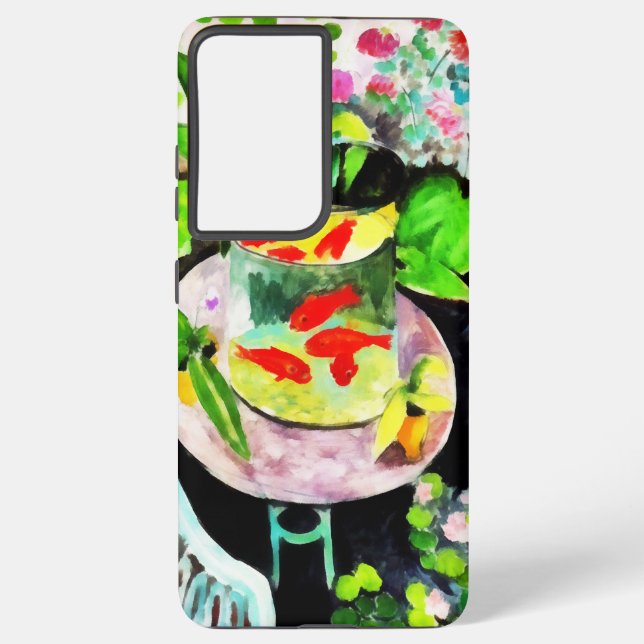 Coque Samsung Galaxy Henri Matisse, Le poisson rouge, dessin numérique (Verso)