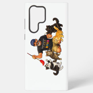 Coque Samsung Galaxy Homme jouant avec ses chats