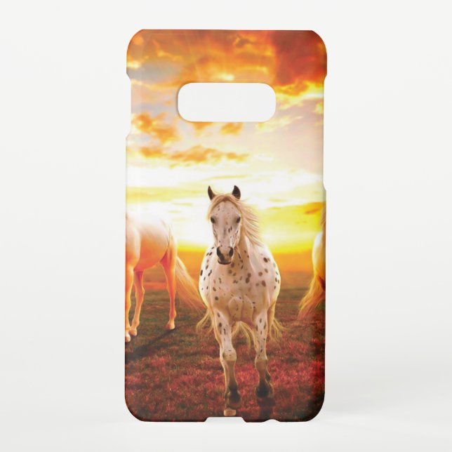 Coque Samsung Galaxy Horses at sunset throw pillow (Dos)