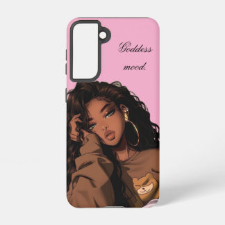 Coque Samsung Galaxy Humeur de déesse Fille à mélanine Rose