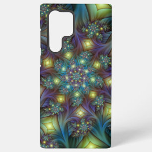 Coque Samsung Galaxy Illuminé Abstrait brillant Turquoise violet Fracta