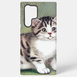 Coque Samsung Galaxy Illustration vintage de chaton rayé