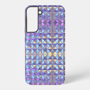Coque Samsung Galaxy Iridescendance en or, bleu et violet géométrique 2