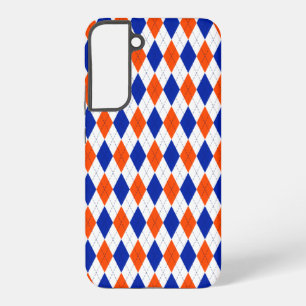 Coque Samsung Galaxy Jacquard orange et bleu diamant