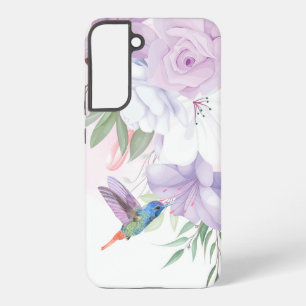 Coque Samsung Galaxy Jardin de fleurs à l'aquarelle Colibri Oiseau