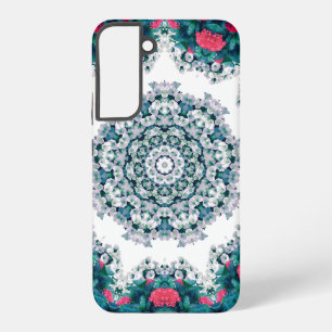 Coque Samsung Galaxy Jardin Eau Fontaine Fleurs rouges Mandala Design