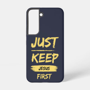 Coque Samsung Galaxy Jaune Gardez Jésus d'abord