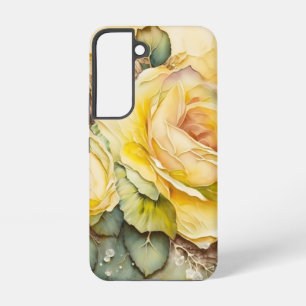 Coque Samsung Galaxy Jaunes et Verts Roses Géantes