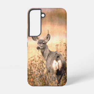 Coque Samsung Galaxy Jeune cerf dans les fleurs sauvages avec l'art de