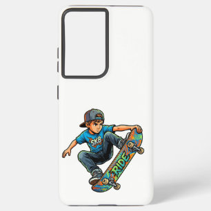 Coque Samsung Galaxy Jeune garçon faisant du skateboard