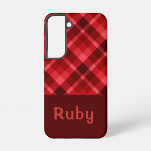 Coque Samsung Galaxy Joli Boîtier de Monogramme Rouge Ruby