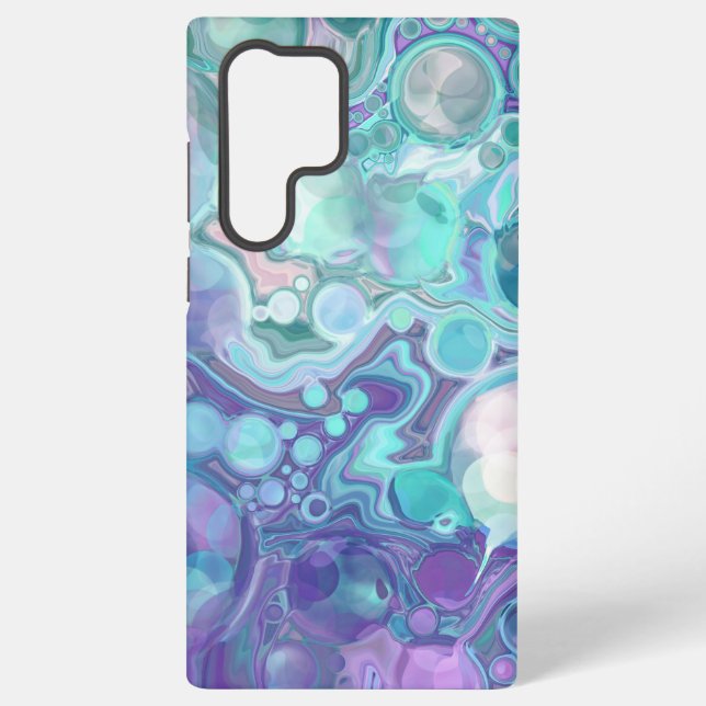 Coque Samsung Galaxy Joli marbre Abstrait violet et bleu Faux (Verso)