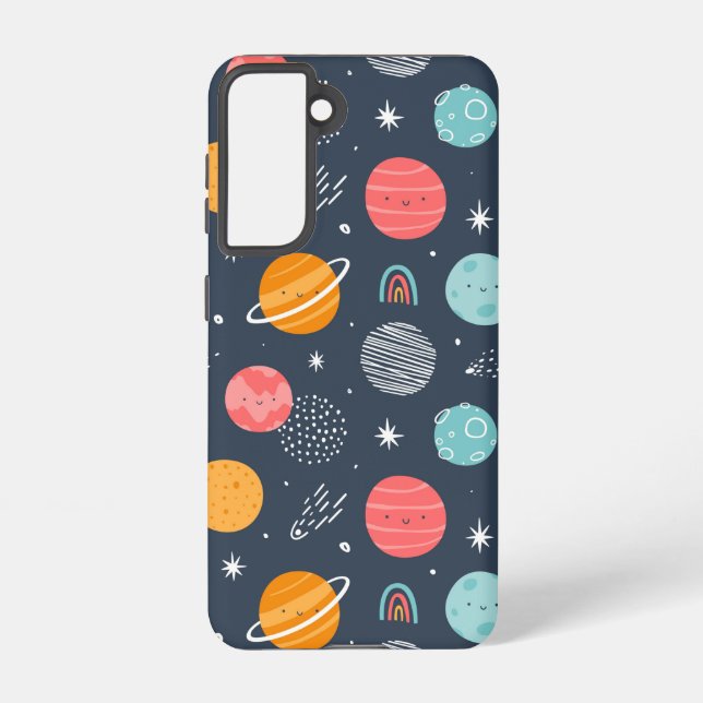 Coque Samsung Galaxy Joli Motif Planète Souriante (Verso)