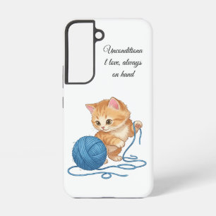Coque Samsung Galaxy Joli petit chaton orange avec pelote de fil