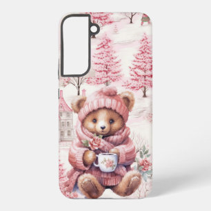 COQUE SAMSUNG GALAXY JOLIE VACANCES HIVER ROSE TEDDY BEAR