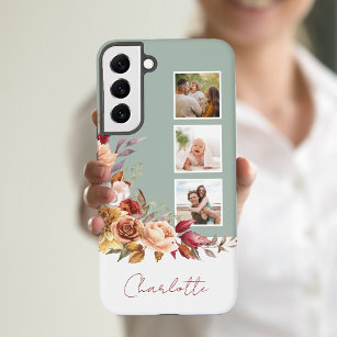 Coque Samsung Galaxy Jolies fleurs d'aquarelle Pastel, 3-Photos avec no