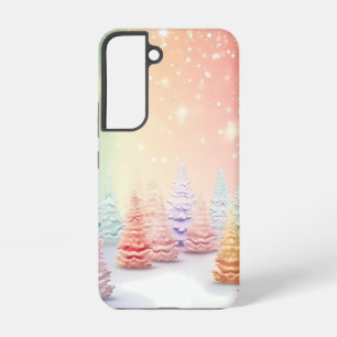 COQUE SAMSUNG GALAXY JOLIMENT PASTEL COLORÉ NOËL ARBRES