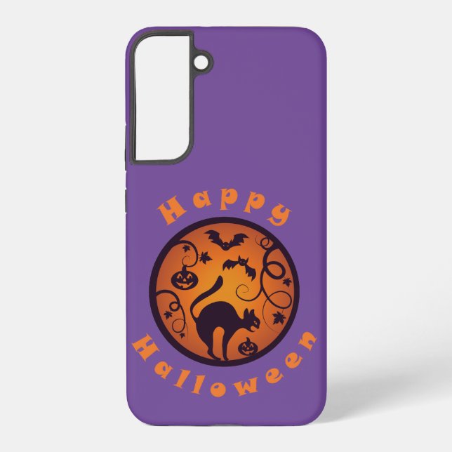 Coque Samsung Galaxy Joyeuse lanterne d'Halloween araignées et chauves- (Verso)