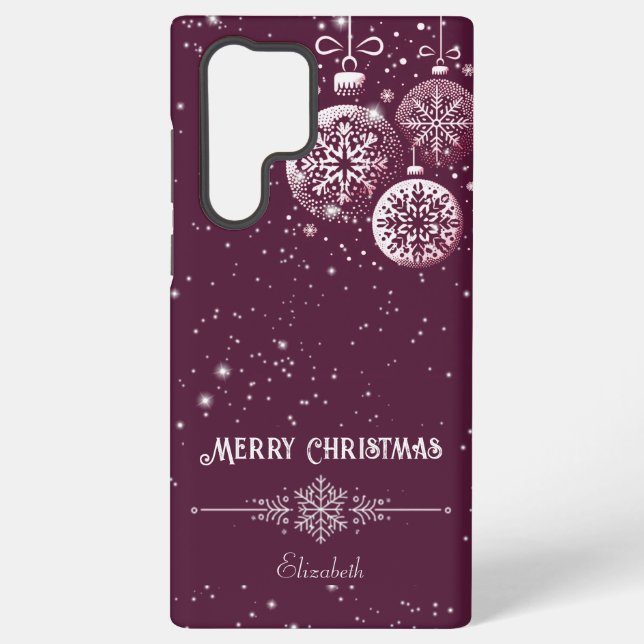 Coque Samsung Galaxy Joyeux Noël Snowflake Ornements (Verso)