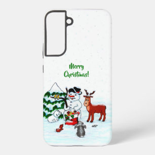Coque Samsung Galaxy Joyeux Noël ! Snowman avec amis