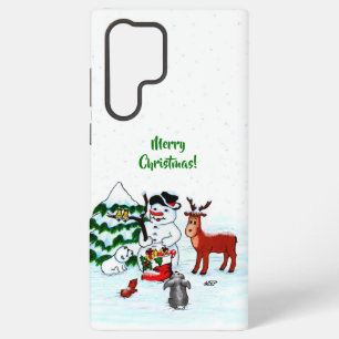 Coque Samsung Galaxy Joyeux Noël ! Snowman avec amis