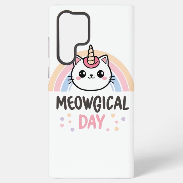 Coque Samsung Galaxy Kawaii Caticorn with Pastel Rainbow (Verso)