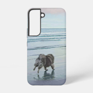 Coque Samsung Galaxy Keeshonds at the Seashore Peinture Dog Art