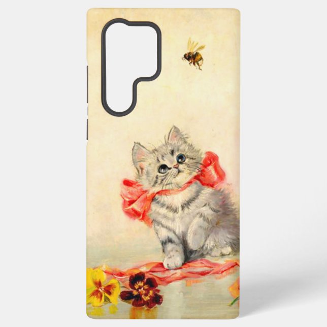 Coque Samsung Galaxy Kitten avec ruban rouge (Verso)