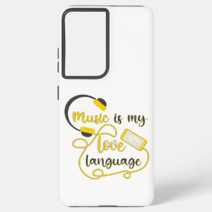 Coque Samsung Galaxy La musique est ma langue d'amour phrase romantique