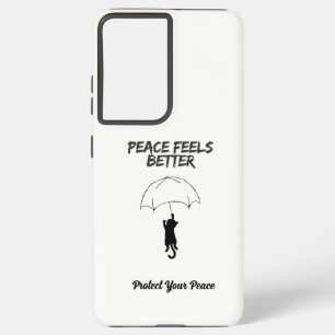 Coque Samsung Galaxy La paix, c'est mieux – Citation modifiable Chat Sa