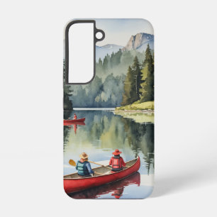 Coque Samsung Galaxy Lac Red Canoe Mountain Wilderness